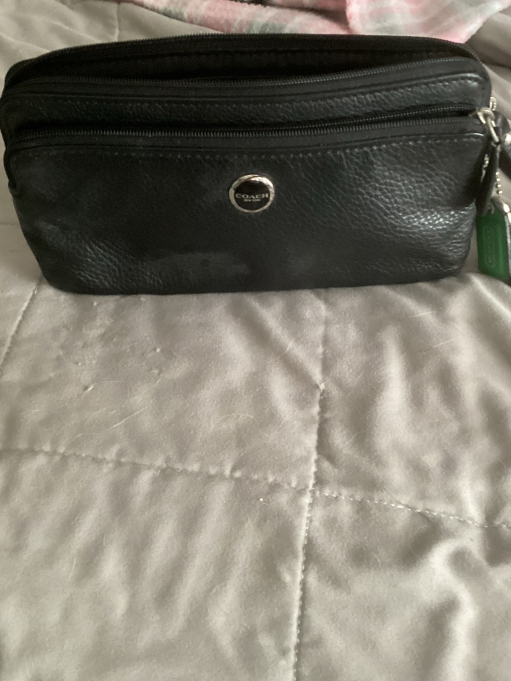 Coach Black Leather Wristlet Clutch